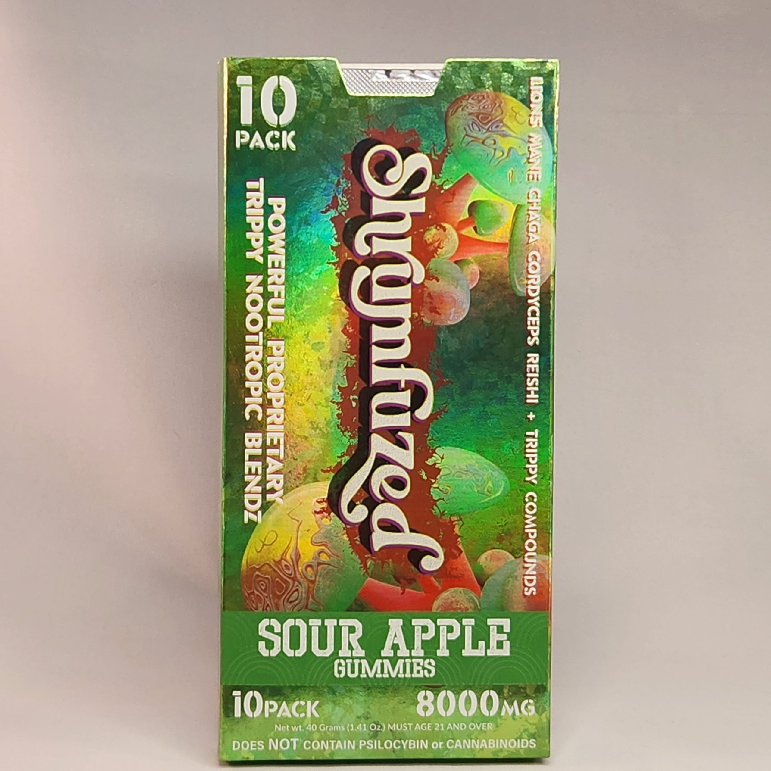 Shrumfuzed 8000mg 10-Pack Gummies Sour Apple